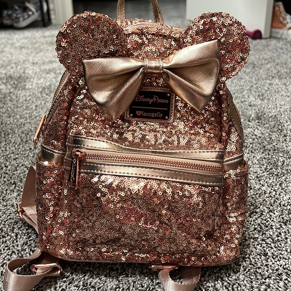 Rose Gold Loungefly Mickey Backpack